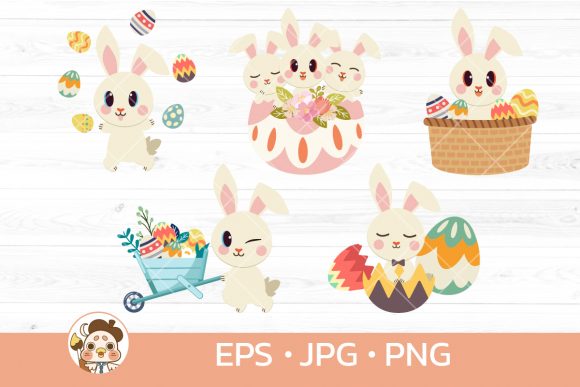 Download Bundle of White Rabbit with Easter Day - White rabbit Collection