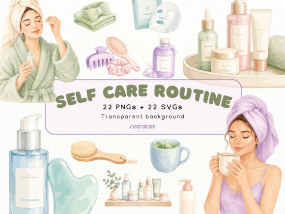 Download Self Care Routine Watercolor Clipart PNG - Self care routine Collection