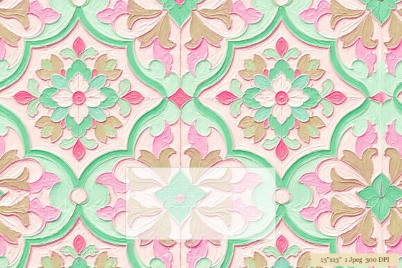 Download Mint Pink Damask Floral Tile Pattern - Damask Collection