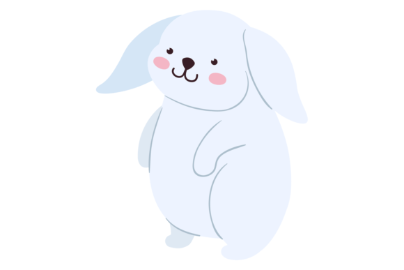 Download Cute White Rabbit with Happy Face. Easte - White rabbit Collection