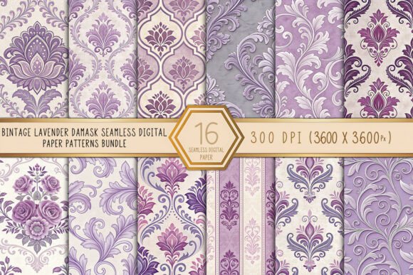 Download Vintage Lavender Damask Seamless Digital - Damask Collection