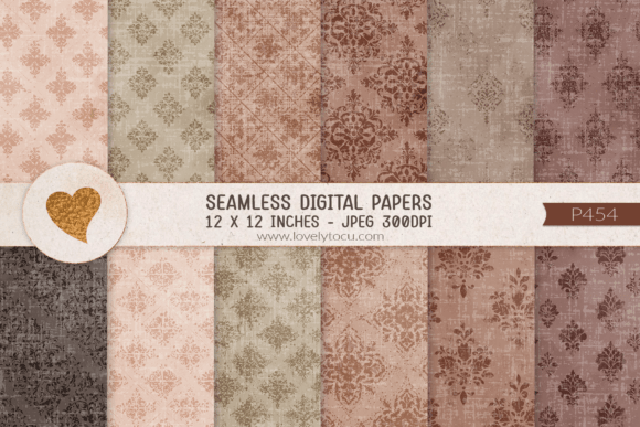 Download Grunge Damask Seamless Paper Patterns - Damask Collection