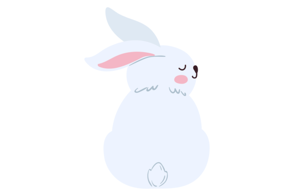 Download White Rabbit Sitting Back View. Cute Bun - White rabbit Collection