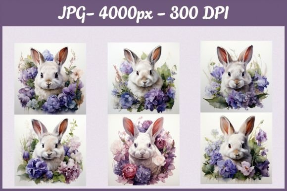 Download White Rabbit with Flowers - JPG - White rabbit Collection