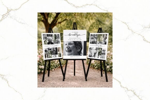 Download 3 Panel Funeral Collage B&amp;W FR004 - Collage Collection